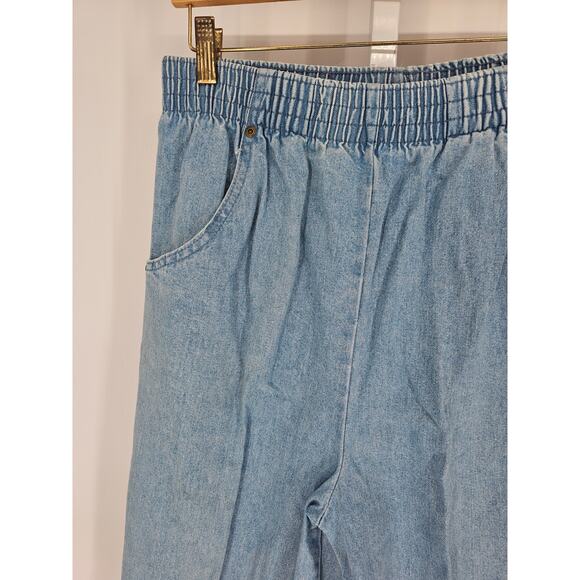 North West Blues Women's Blue Ultra High Rise Cotton Elastic Waist Jeans Size 14 - Picture 2 of 5